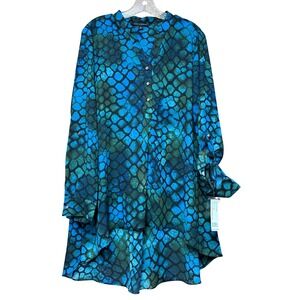 Zac & Rachel Artsy Womens XL Blouse Tunic Boho Whimsigoth‎ Office Goth Y2K